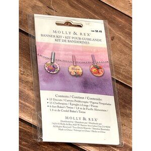 Molly & Rex Banner Kit With Diecut Shapes, Clothespins, & Twine Floral Design